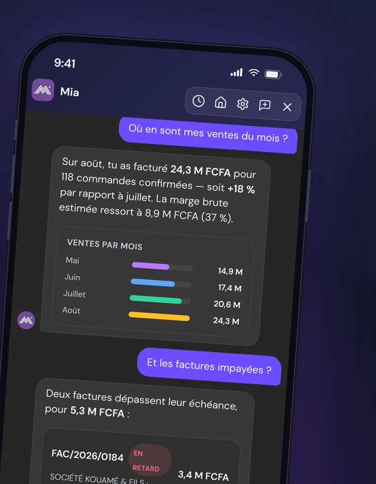 Application mobile Madata : l'assistante Mia